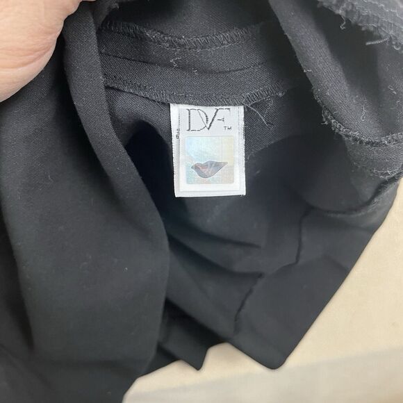 Diane Von Furstenberg Mini Dress Sz 4 Black Monica Back Pleated Short Sleeve - Picture 5 of 7